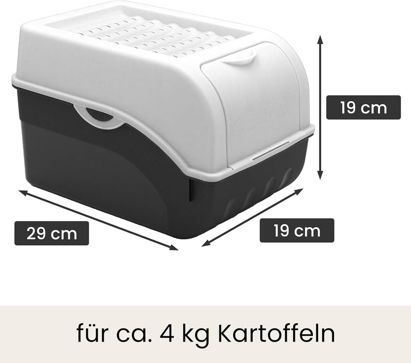 ARTECSIS Kartoffel Aufbewahrungsbox weiss 2er Set I Gemüsebox Kartoffelbox mit Deckel für ca. 4 kg K