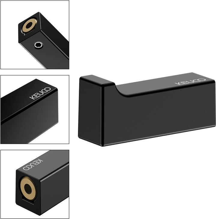 Keuco Handtuchhaken aus Metall, schwarz-matt, rund, für Badezimmer und Gäste-WC, Wandhaken für Handt