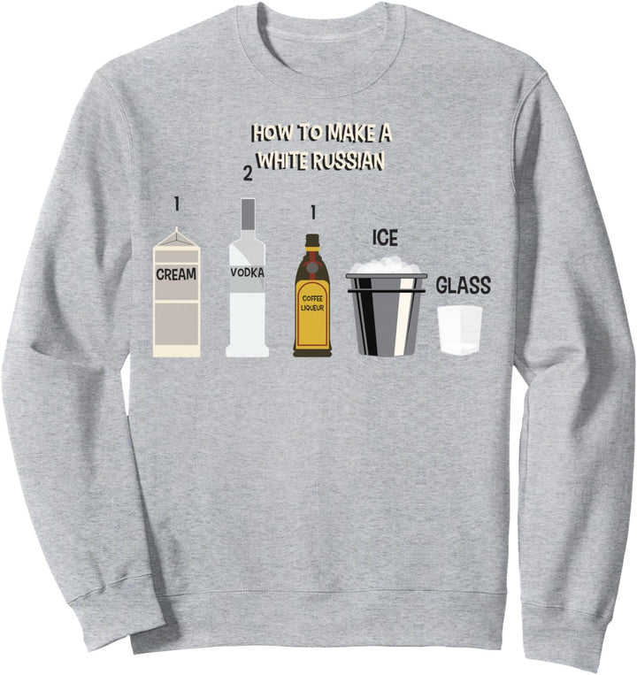 Big Lebowski White Russian Instructions Sweatshirt