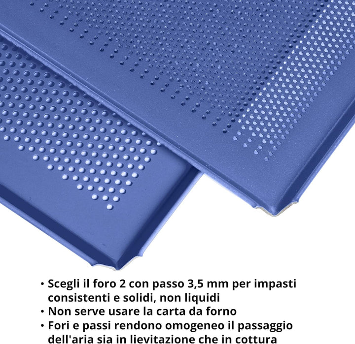 Antihaftbeschichtete Alu-Backform gelocht, 60 x 40 mit professioneller Sweetfood Beschichtung Ideal