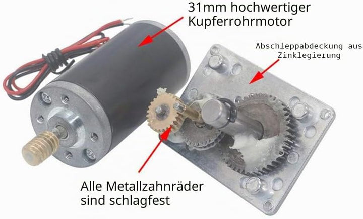 DC 24 V Turbo-Schneckengetriebemotor, Umkehrbar, Geschwindigkeitsreduzierung, Elektrischer Getriebem