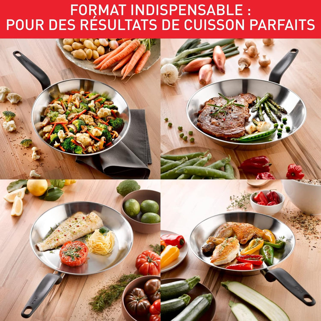 Tefal Primary Bratpfanne aus Edelstahl, 24 cm, 10 Jahre Garantie, Edelstahl, Induktion, zum Kochen v