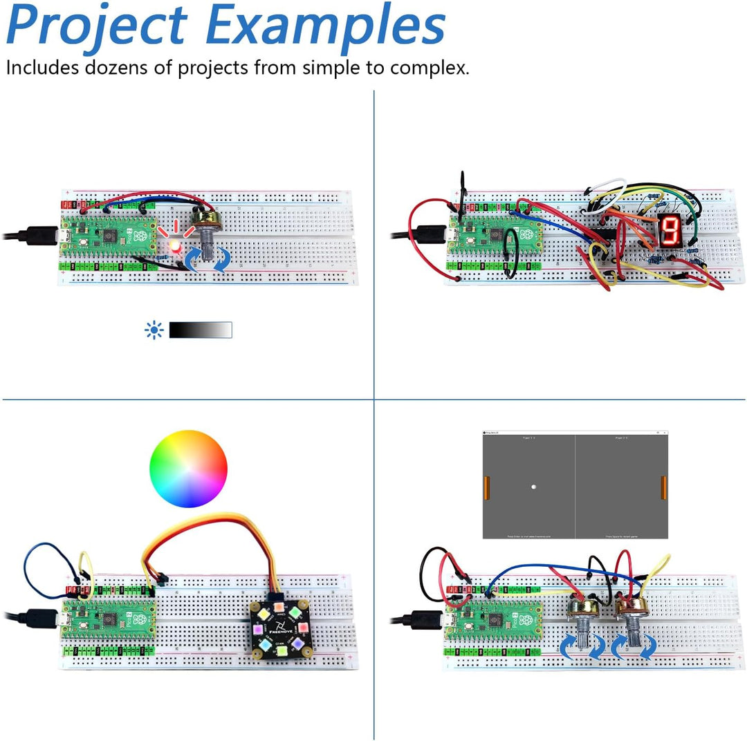 Freenove Super Starter Kit for Raspberry Pi Pico 2 (Included), Dual Arm Cortex-M33 and Dual Hazard3