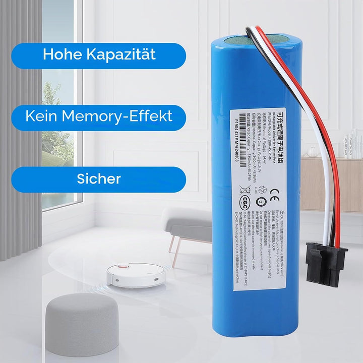 14,4 V 3400 mAh Li-Ion-Ersatzakku Kompatibel mit Xiaomi Mop 2s/ Mop pro/Mop p/Mijia STYTJ02YM, Conga