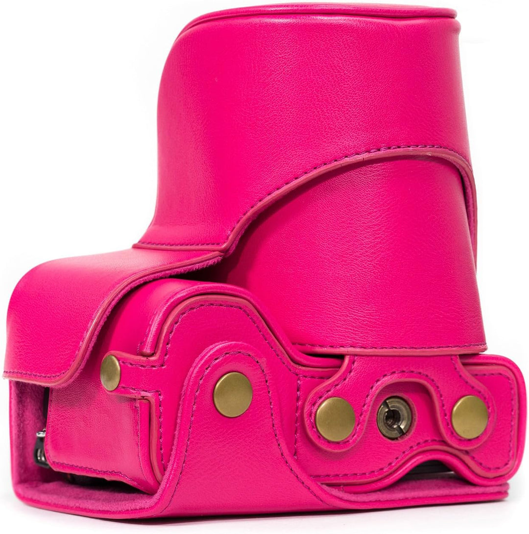 MegaGear Sony Alpha A6500 (up to 16-70mm Objektiv) Ever Ready Leder Kamera-Case mit Trageriemen und