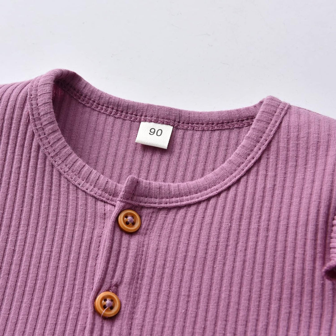 Derouetkia Baby Mädchen Kleidung Kleinkind Mädchen Rüschen Tops Langarm Hose mit Stirnband Outfit Se