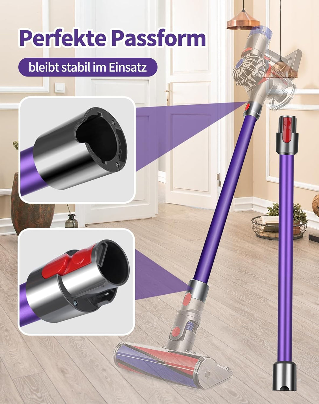 Verlängerungsrohr für Dyson V11 V15 V10 V8 V7 Rohr kompaibel mit 967477-01 bis 09 Saugrohr geeignet