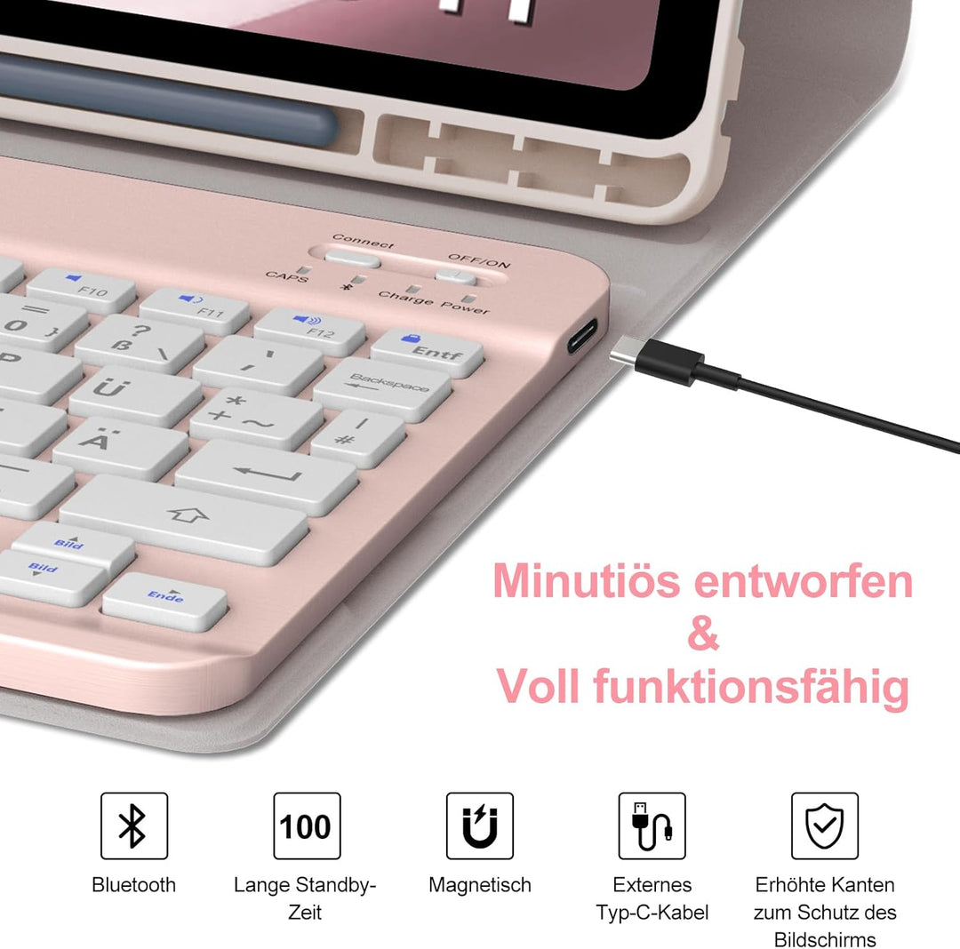 IVEOPPE Tastatur Hülle für Samsung Galaxy Tab А9 Plus 11 Zoll, [QWERTZ Deutsches], Bluetooth Abnehmb