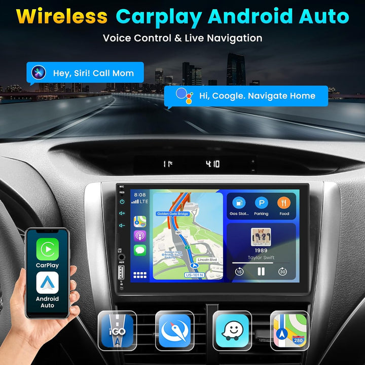 DAB/DAB+ Autoradio 2 DIN 7 Zoll Touchscreen mit Video-Ausgangsfunktion, Radio 2 Din Bluetooth mit Wi