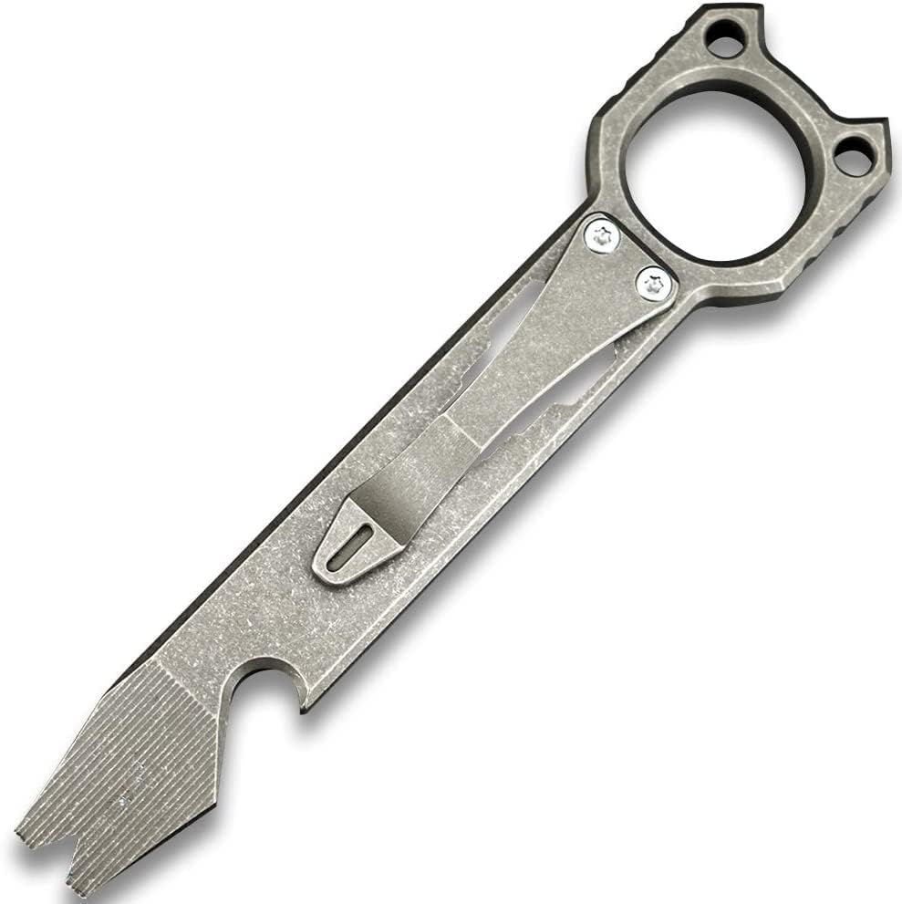 Titan EDC Hebelstange Outdoor Prybar Flaschenöffner mit Taschenclip (Stone Wash) Stone-wash, Stone-w