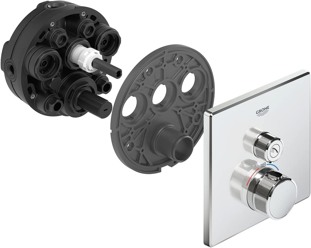 GROHE Grohtherm SmartControl Thermostat mit 1 Absperrventil (Fertigmontageset für Rapido SmartBox) c