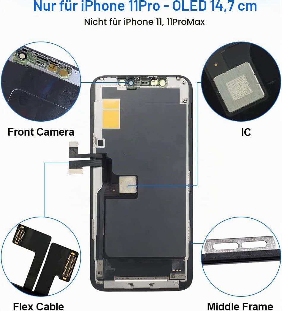 EFaith für iPhone 11 Pro Display 5,8" Ersatzbildschirm 3D Touchscreen Digitizer Assembly mit Reparat