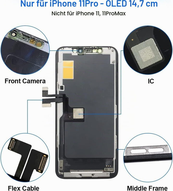 EFaith für iPhone 11 Pro Display 5,8" Ersatzbildschirm 3D Touchscreen Digitizer Assembly mit Reparat
