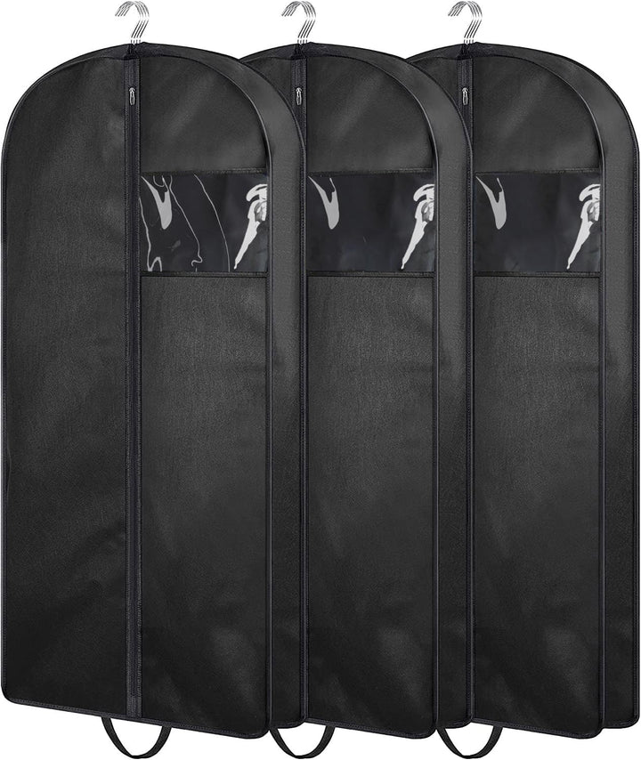 MISSLO 3 Stück Hängende Kleidersack für Aufbewahrung und Reisen 109 x 60 cm Reissverschluss Anzugtas