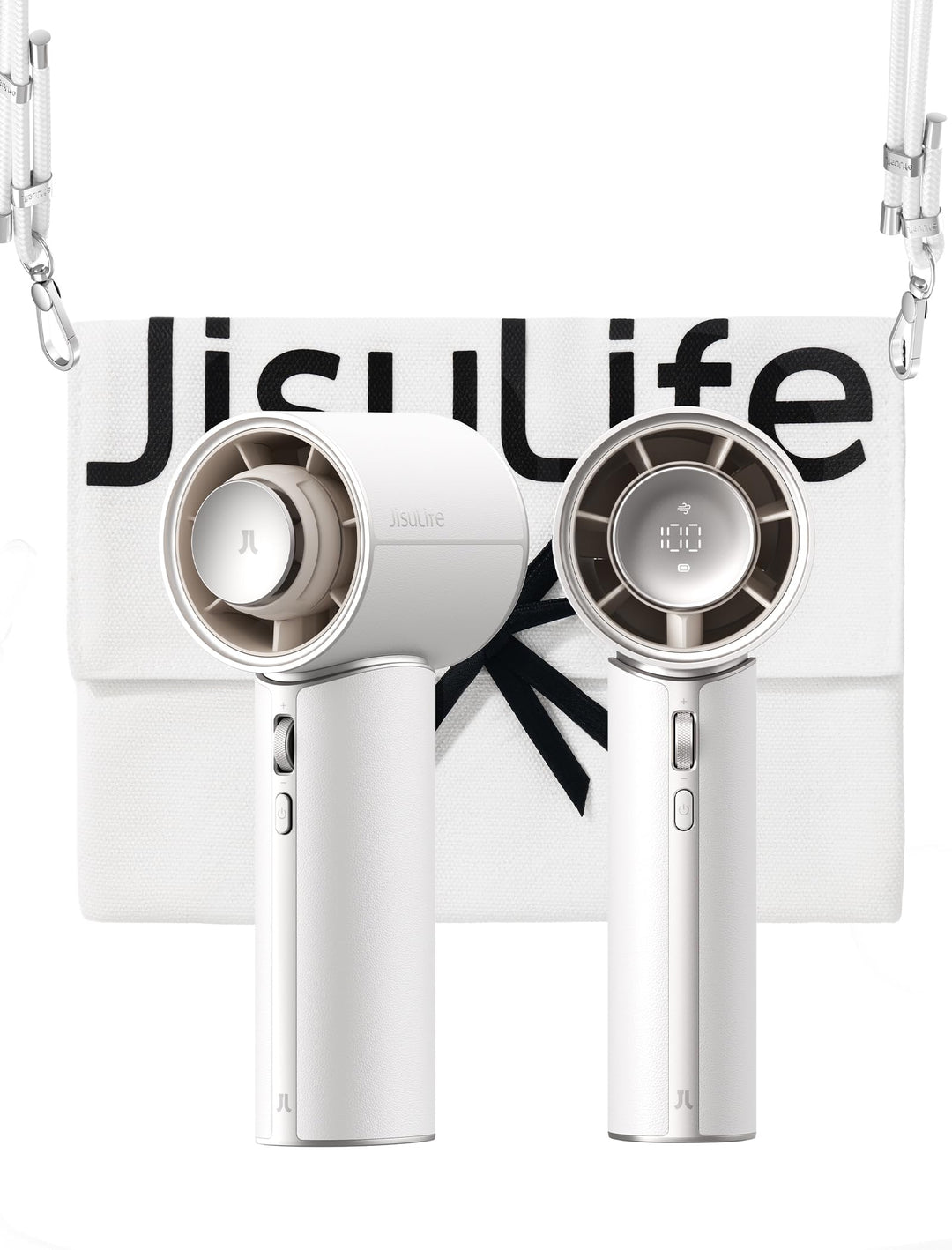 JISULIFE Handventilator, Mini Tragbarer Turbo-Ventilator mit Hochwertigem PU-Leder, [Bis zu 30 Stund