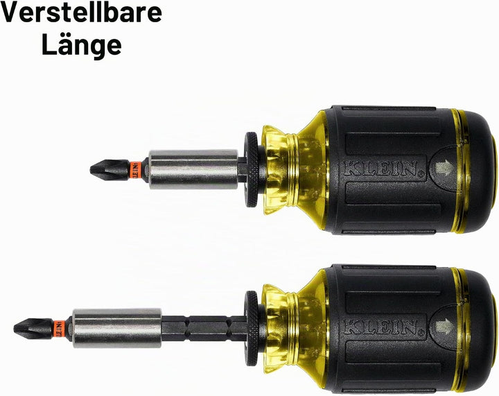 Klein Tools 32308 Multi-Bit-Schraubendreher, schlagfest, 8-in-1 verstellbar, magnetisches Werkzeug m