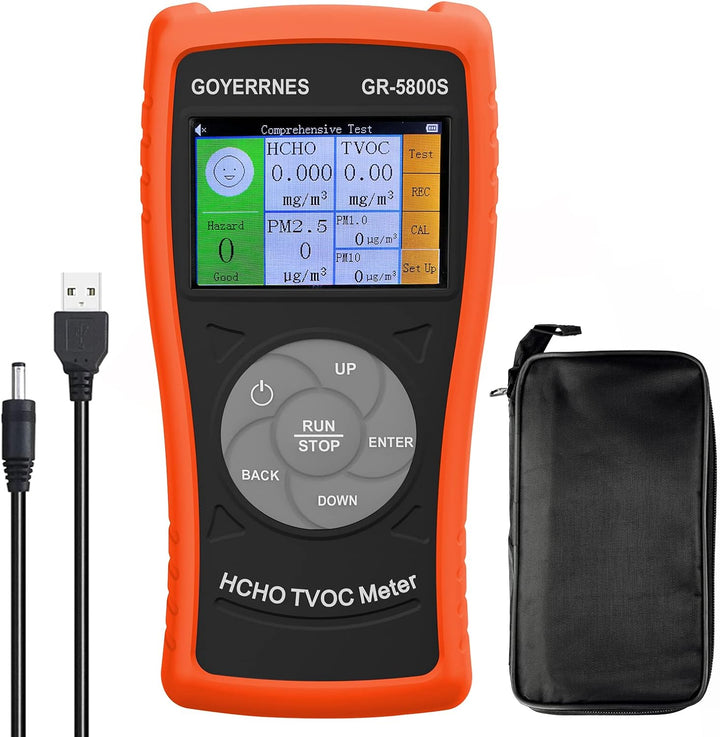 luftqualitätsmonitor,GR-5800S HCHO/TVOC Detektor mit PM2.5 Partikelzähler, Multifunktionaler Luftgas