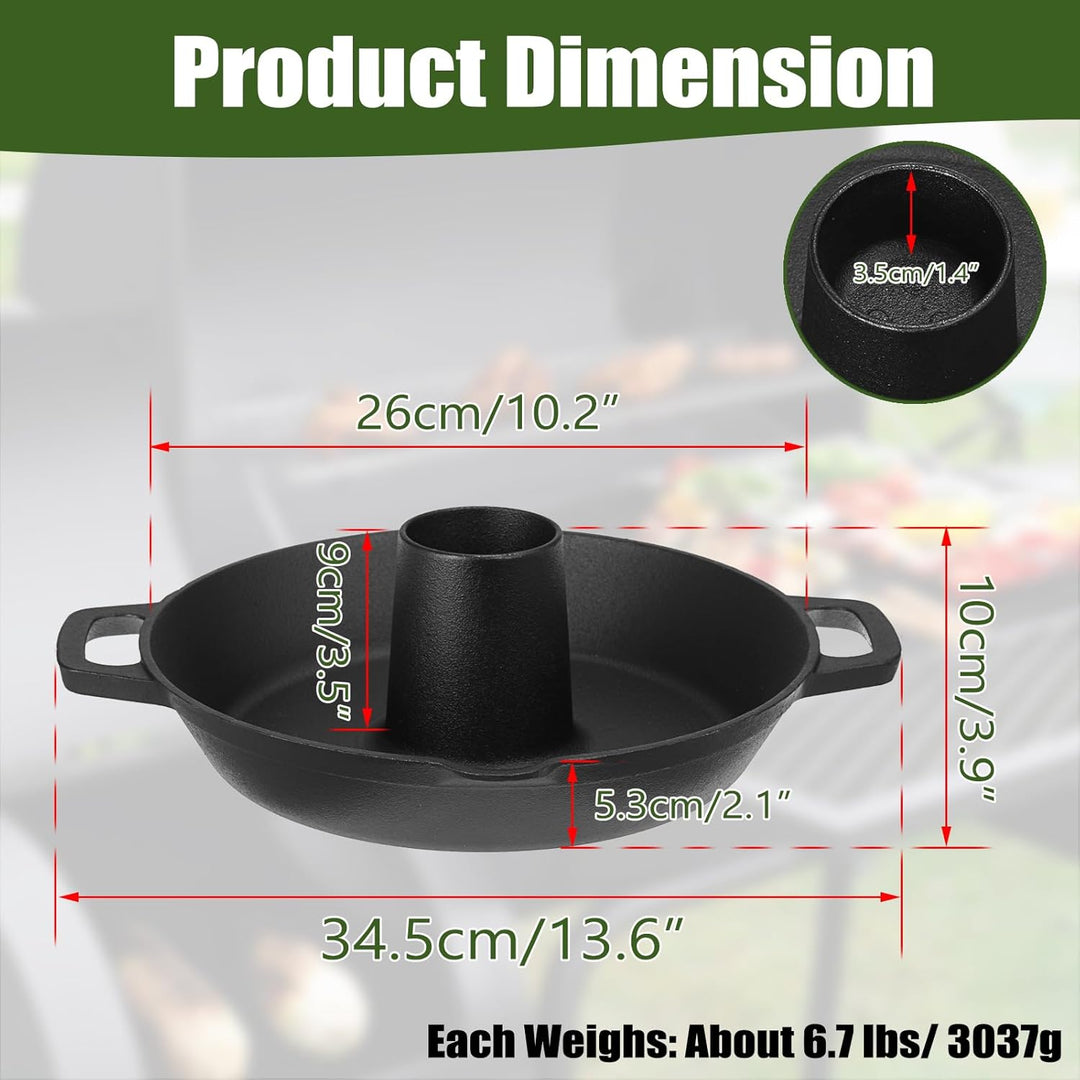 Gusseisen Hähnchenbräter Schwarz Gusseiserner Bratentopf Hähnchenhalter für Grill und Backofen Hähnc