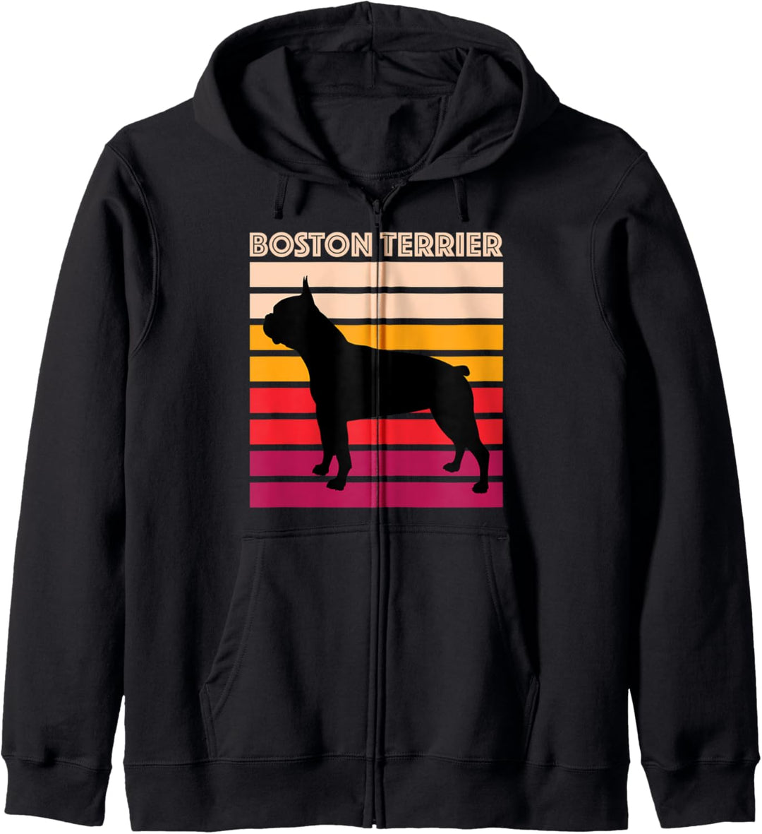 Boston Terrier Geschenk Retro Hund Vintage Boston Terrier Kapuzenjacke
