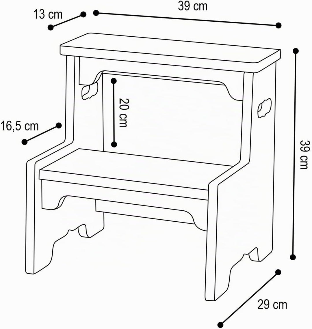 Tritthocker Kinder Hocker Holz Tritthocker Holz - Weisser MDF Step Stool Für Kinderzimmer, 39x39x29