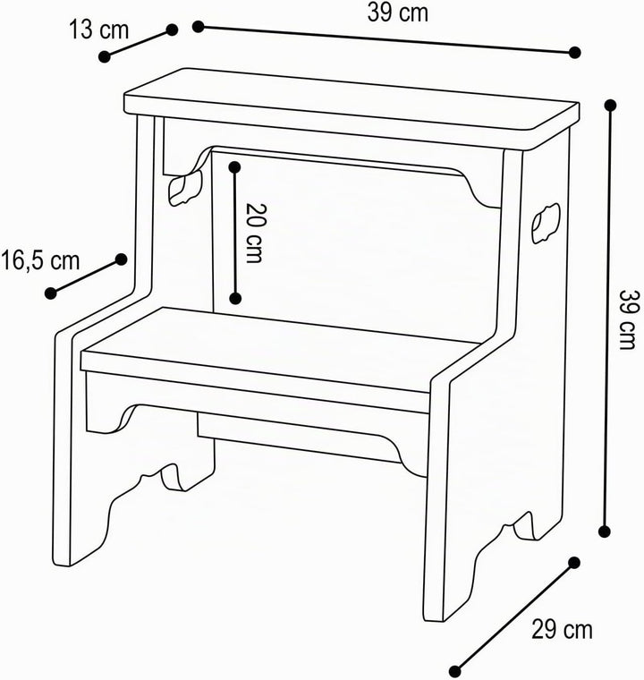Tritthocker Kinder Hocker Holz Tritthocker Holz - Weisser MDF Step Stool Für Kinderzimmer, 39x39x29