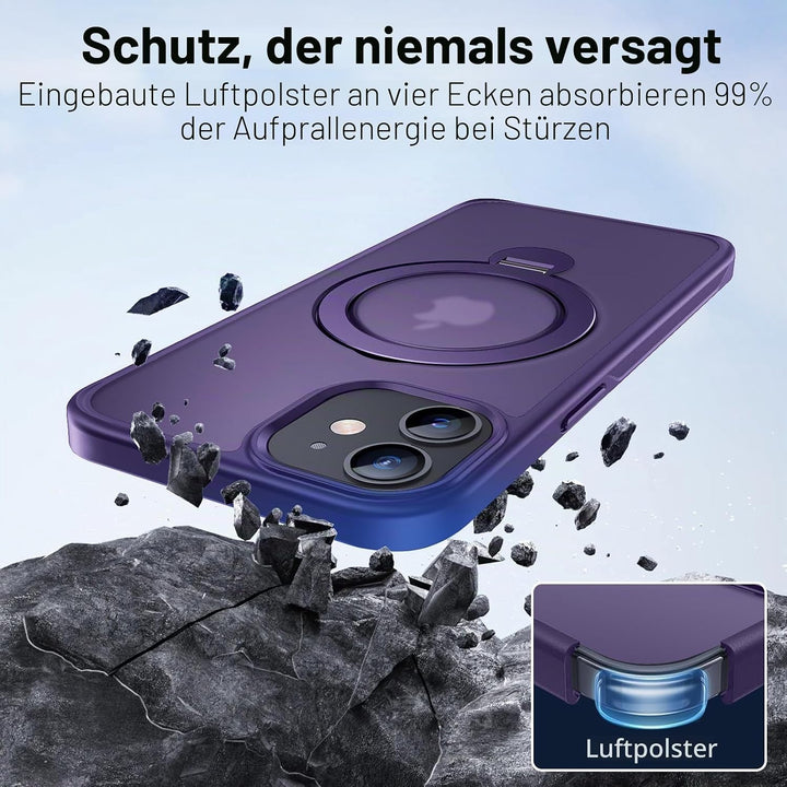 Anqrp 360° All-in-One-Ständerhülle für iPhone 12/12 Pro Hülle mit Rotierbarem Magnetischem Ständerri
