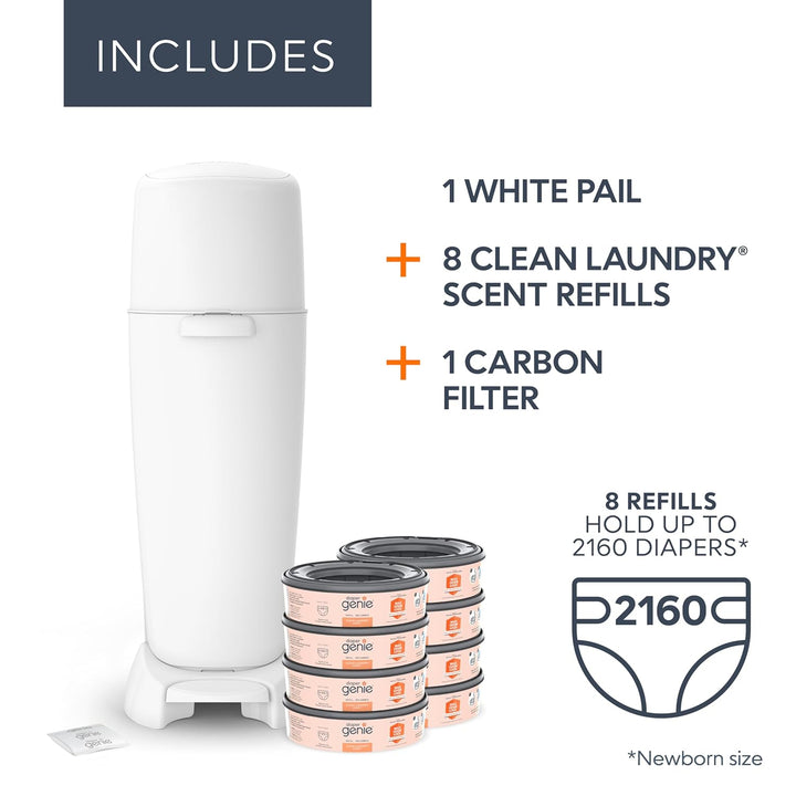 Playtex Diaper Genie Baby Registry Set, enthält 1 Diaper Genie Complete Diaper Pail, 8 Diaper Genie