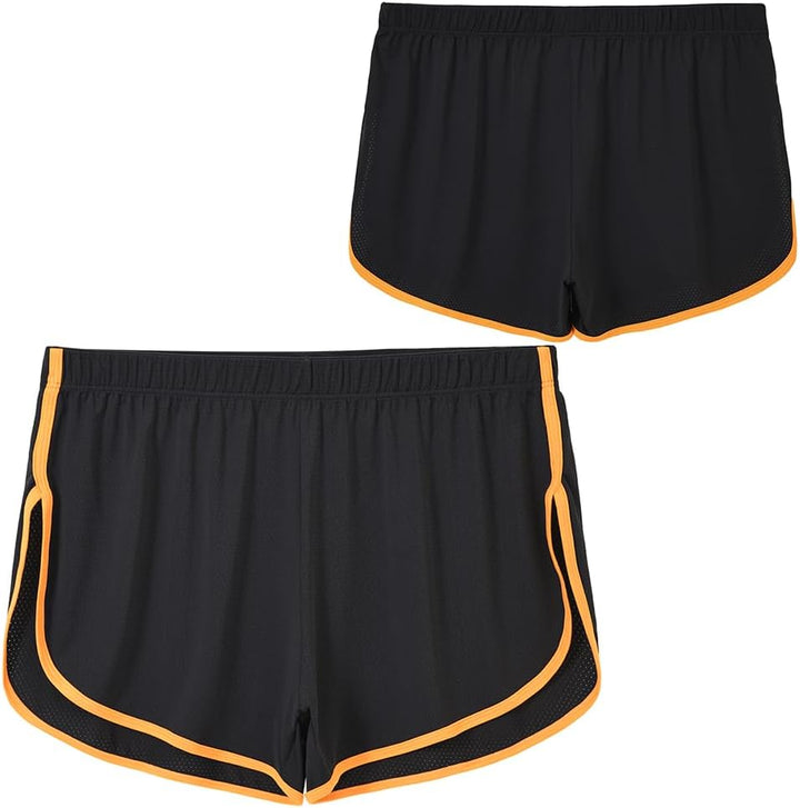 BIATWOWR Herren Sport Shorts Loose Fit Atmungsaktive Boxer Shorts Side Split Boxers M 3-multi*3, M 3