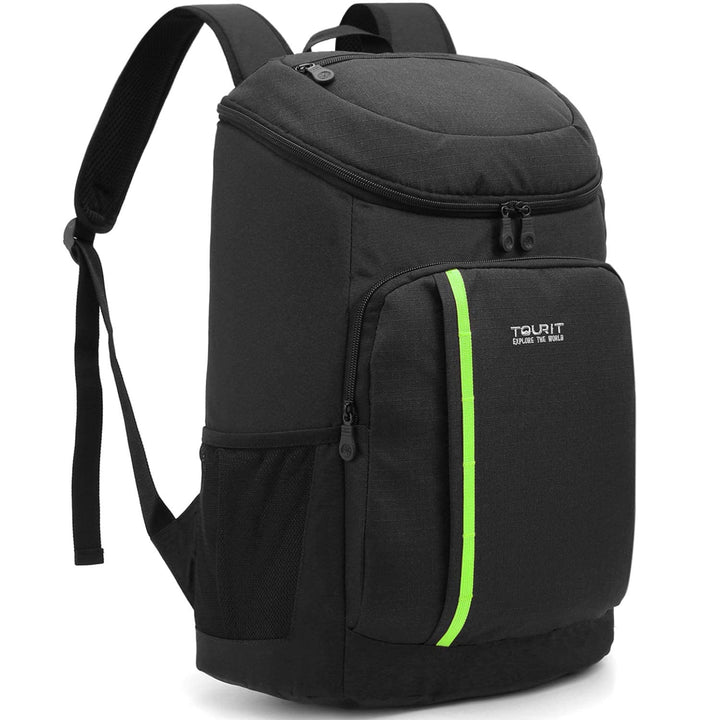 TOURIT 28L Kühler Rucksack Leichter Rucksack mit Flaschenöffner Hält 30 Dosen Schwarz
