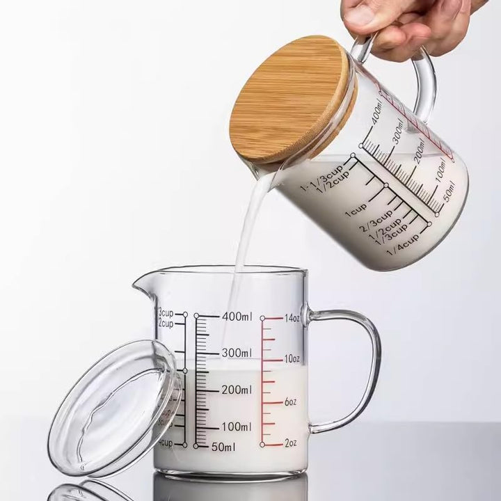 Messbecher Glas,Messbecher, V-Förmige Düse, Klare Skala, Bequemer Griff, Kaffeetassen Aus Borosilika