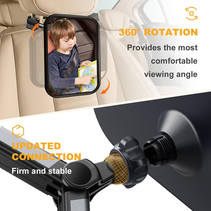 Spiegel Auto Baby Rückbank,360° Baby Autospiegel,rückspiegel für baby mit Haken Clip,baby spiegel Er