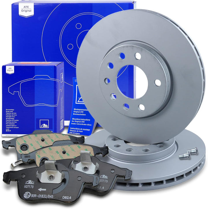 ATE Bremsenset Vorderachse inkl. Bremsscheiben vorne Ø 280 mm belüftet und Bremsbeläge vorne Kompati