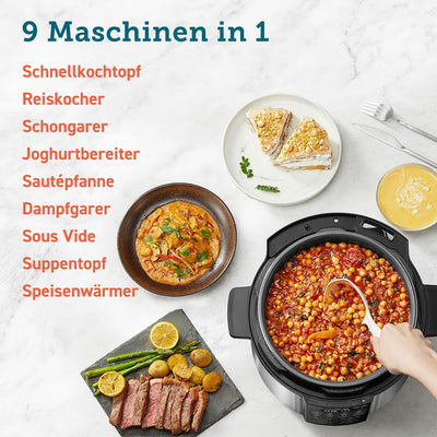 COSORI Schnellkochtopf, 9-in-1, Multikocher mit 14 Funktionen, 5,7 L Pressure Cooker, Reiskocher, Da