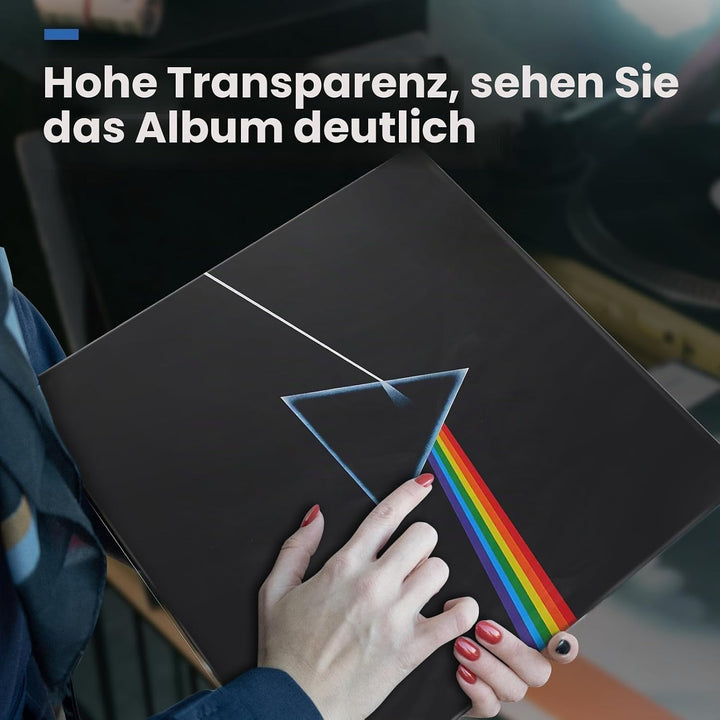 TAKMORK 12“ Schallplattenhüllen Vinyl Aussenhüllen - Vinylhüllen für Schallplatten | Kristallklare V