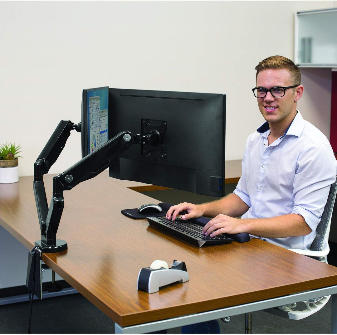 Fellowes Monitor Halterung 2 Monitore bis je 32 Zoll (81,28 cm) - Platinum Series Monitor Arm mit Ga