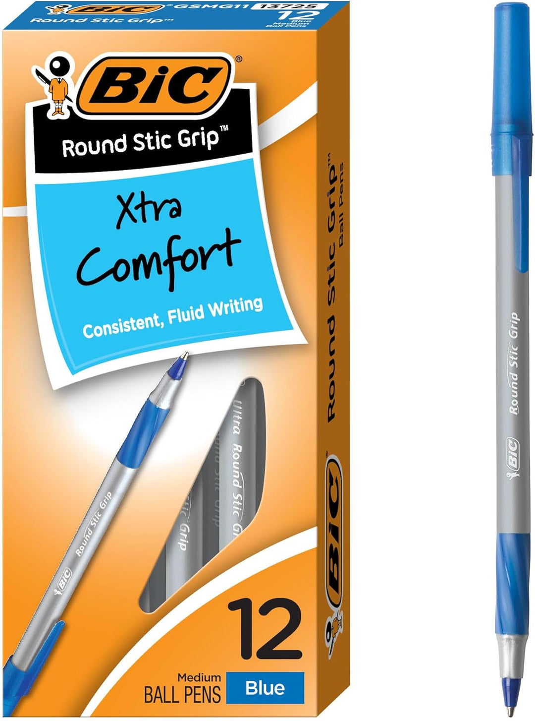 BIC Stic Grip Stifte 12 Count blau