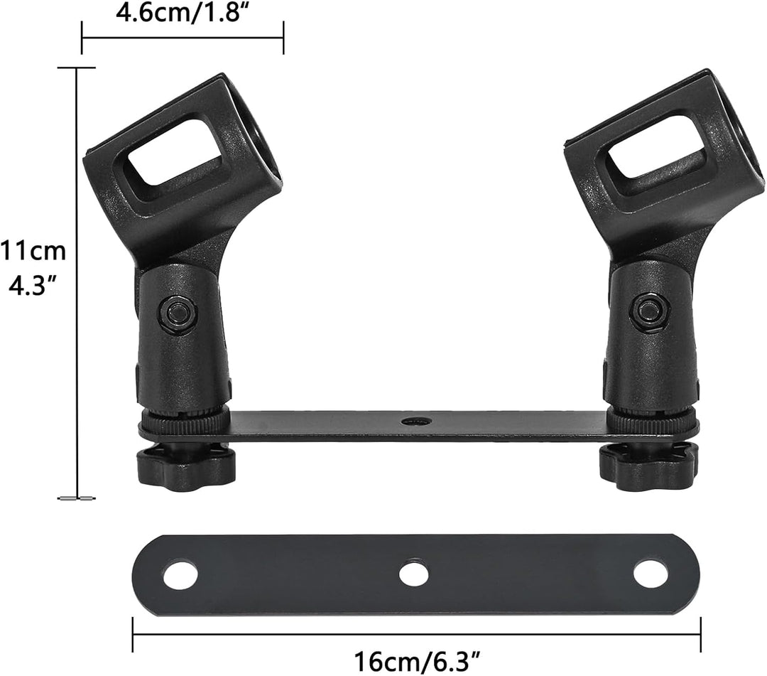 Mikrofonhalterung für 1 bis 2 Mikrofonhalter mit Standardhalterung, geeignet für die meisten Mikrofo