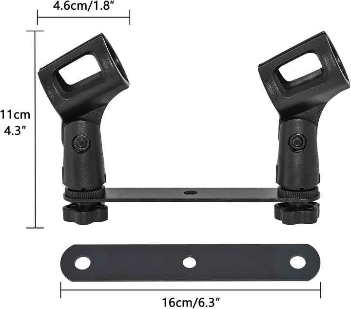 Mikrofonhalterung für 1 bis 2 Mikrofonhalter mit Standardhalterung, geeignet für die meisten Mikrofo