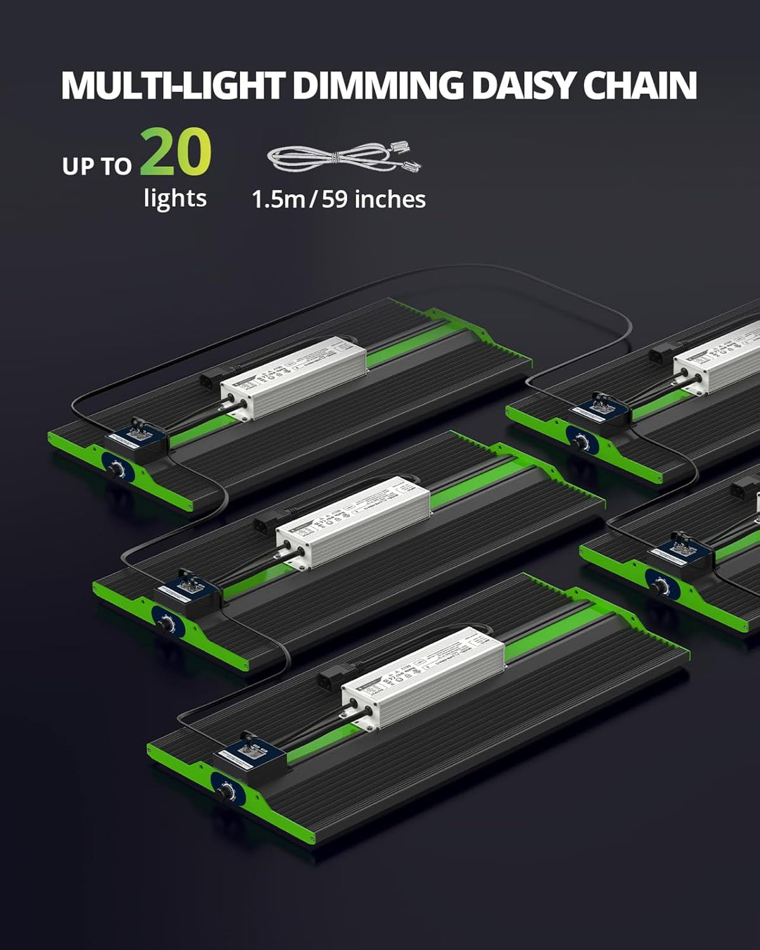 VIPARSPECTRA 2023 Upgraded P2000 LED Wachstumslicht, Daisy Chain Dimmbare Vollspektrum LED Grow Lamp