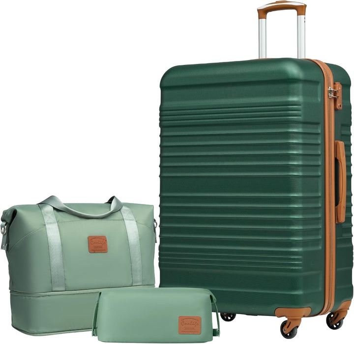COOLIFE Koffer-Set Trolley Koffer ABS Hartschale Reisekoffer 4 Rollen TSA-Schloss einziehbarer Troll