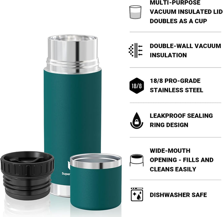 Super Sparrow Trinkflasche Edelstahl - Thermoskanne 500ml/750ml/1000ml - BPA-Frei Thermosflasche - I