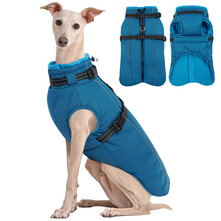 Kuoser Hundemantel für Grosse Hunde Winter, wasserdichte Hundejacke mit Geschirr, Warmer Hunde Winte