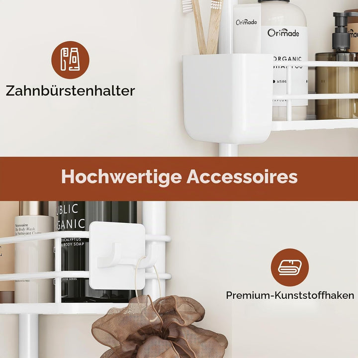 Orimade 3 Stück Duschregal Stehend Rostfrei,Ecke Duschablage Freistehende, Duschablage ohne Bohren f