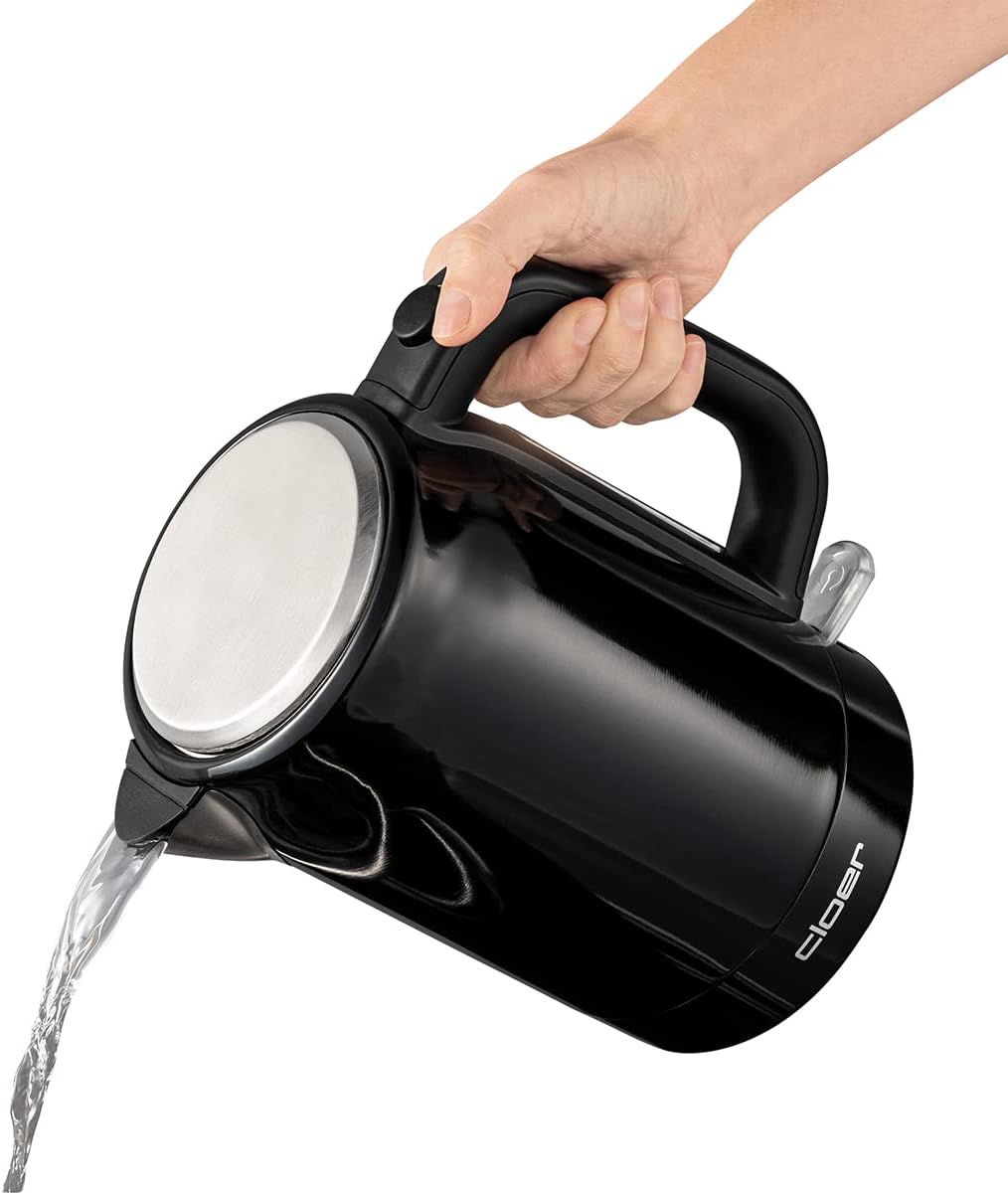 Cloer 4520 Wasserkocher Edelstahl, 2200 W, Wasserstandsanzeige, Trockengeh-und Überhitzungsschutz, 1
