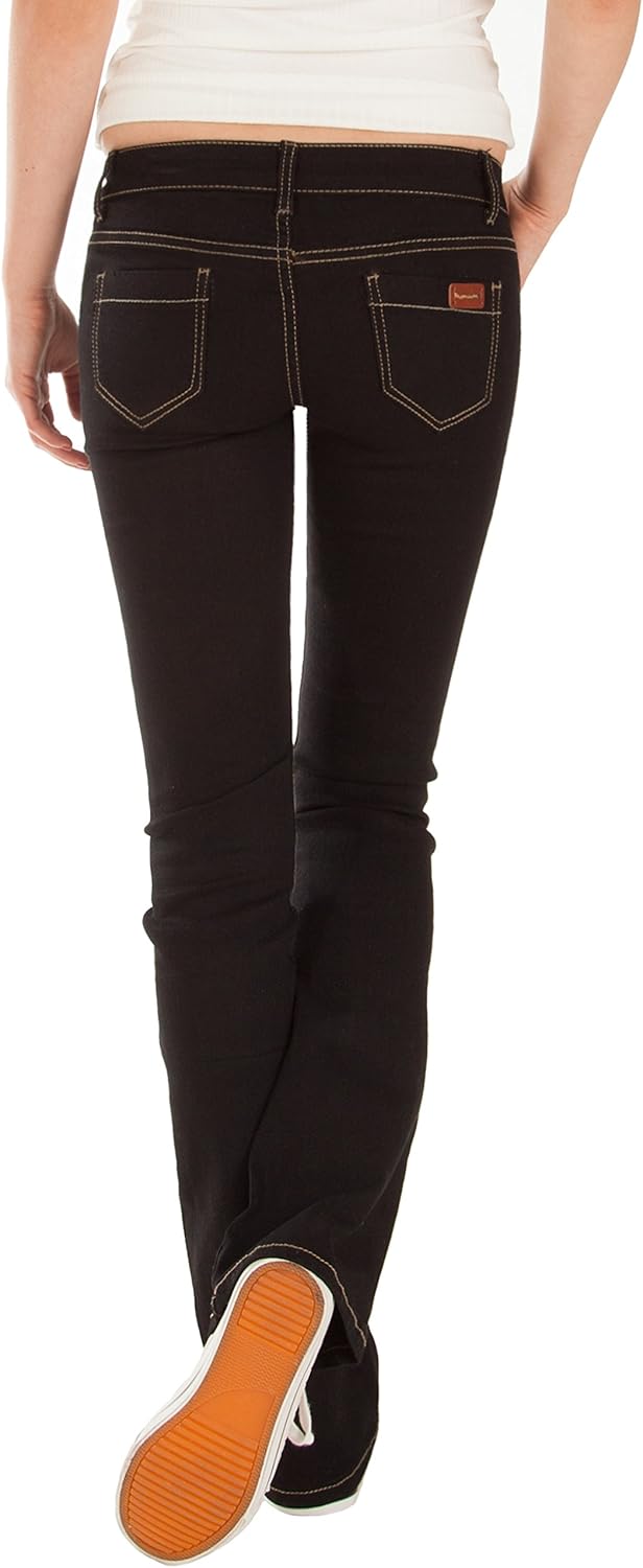 Fraternel Damen Jeans Hosen Bootcut Hüftjeans Schlaghose M Schwarz, M Schwarz