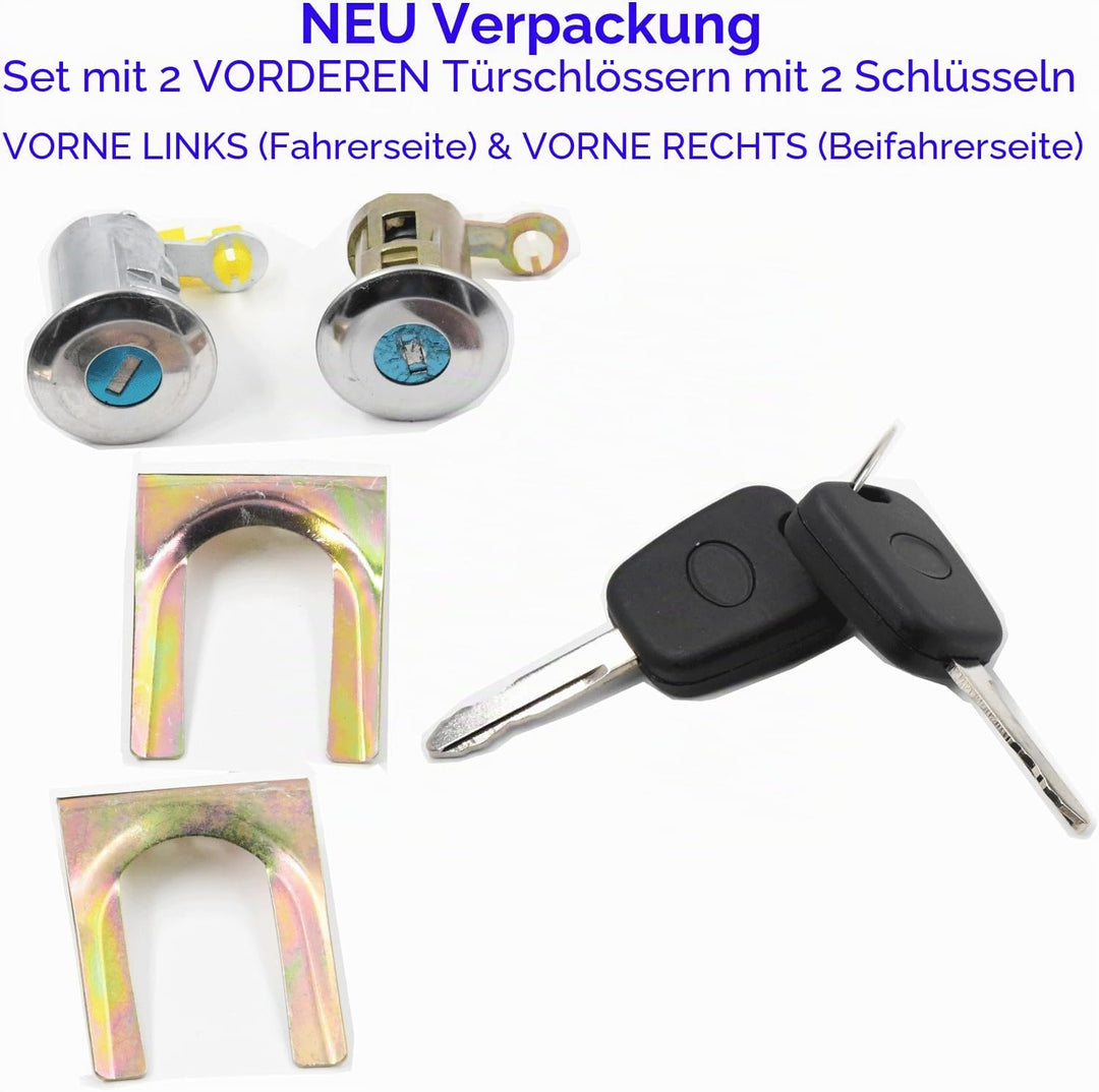 VHEUHZ Türschloss Nuckel kompatibel mit Citroen C1 Peugeot 107 Aygo Zylinder Türschliesszylinder Sch
