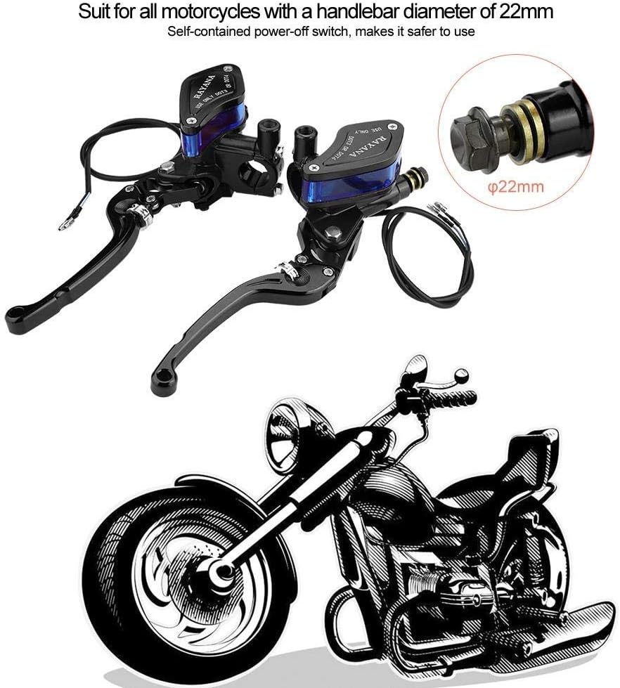 Bremskupplung Bremsgriff Bremshebel, 22mm Hauptbremszylinder Vorratshebel Universal Motorrad CNC Rol
