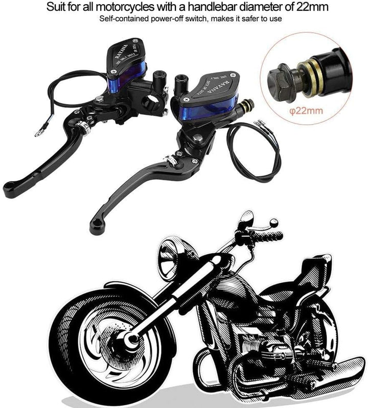 Bremskupplung Bremsgriff Bremshebel, 22mm Hauptbremszylinder Vorratshebel Universal Motorrad CNC Rol