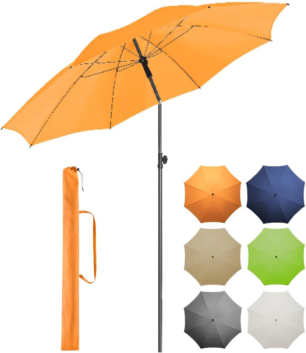 FARE Sonnenschirm Gr. L - 200 cm Durchmesser - UV-Schutz 50+ für Balkon Garten Terrasse Sommer - Tit
