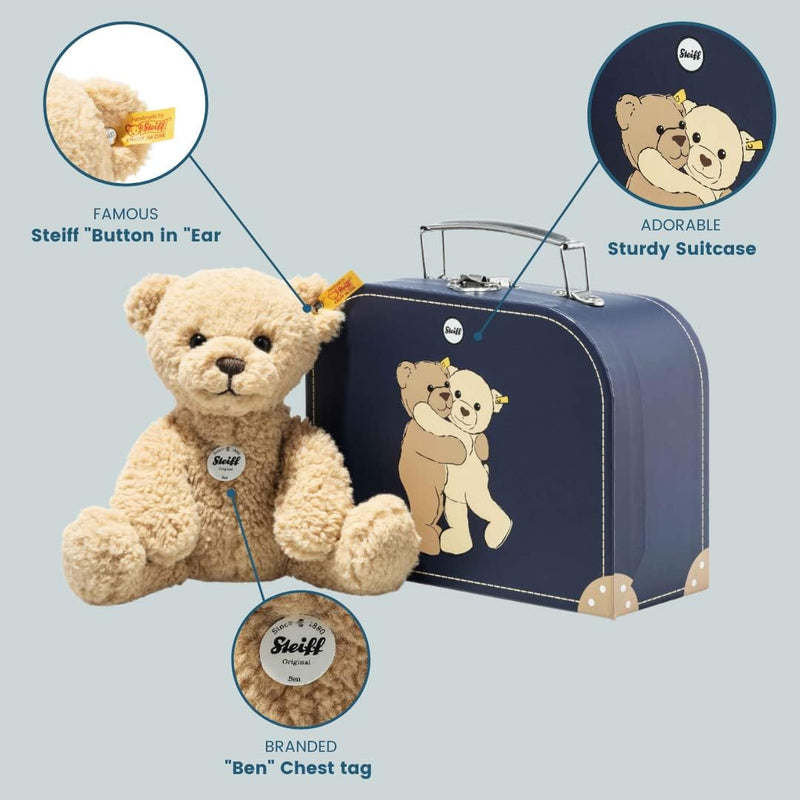 Steiff 114021 Teddybär Ben - 21 cm - Kuscheltier - beige im Koffer